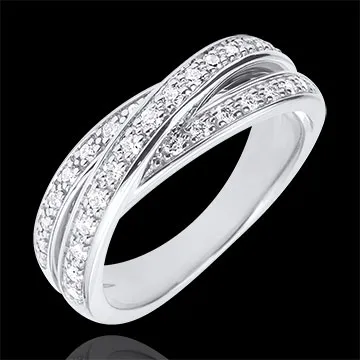 Ring Saturn Diamond - White gold - 29 diamonds - 9 carat