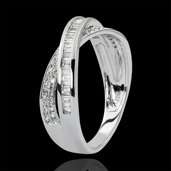 Alliance Saturne - Duo Diamants - or blanc 18 carats et diamants