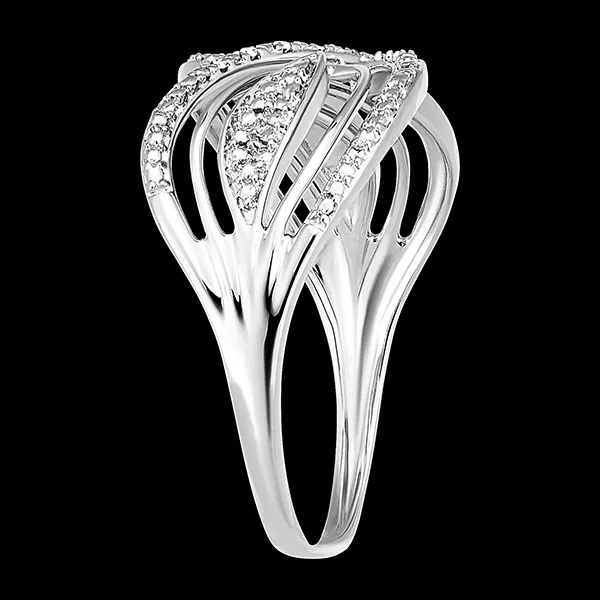 Bague Saturne - Eclat Infini - or blanc 9 carat et diamants