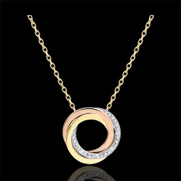 Collier Saturne - 3 ors - diamants - trois ors 18 carats