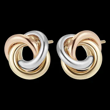 Boucles d'oreilles Saturne - trois ors 9 carats