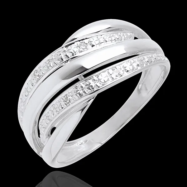Naja ring white gold paved - 4diamonds