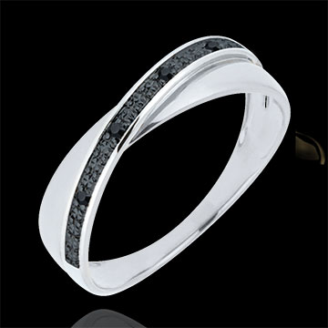 Saturn Duo Wedding Ring - diamonds - black diamonds - 18 carat