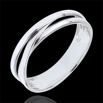 Wedding Ring Saturn Trilogy variation - white gold - 18 carat
