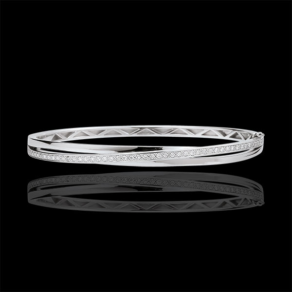 Bracciale Rigido Saturno Diamante - Oro bianco - 9 carati