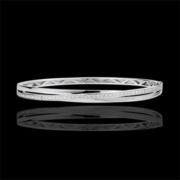 Bracciale Rigido Saturno Diamante - Oro bianco - 9 carati