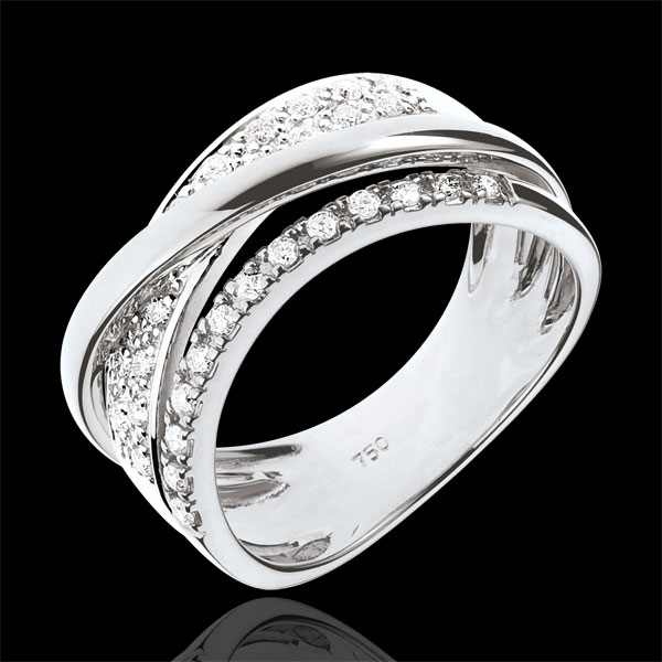 Anello Regale Saturno - variazione - Oro bianco - 18 carati - Diamanti - 0.27 carati