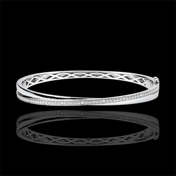 Pulsera Junco Saturno Dúo - diamantes - oro blanco 18 quilates y diamantes