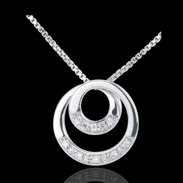 Collana Zeffiro - Oro bianco - 18 carati - 8 Diamanti