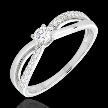 Anillo de compromiso Destino - Eternidad - oro blanco 18 quilates