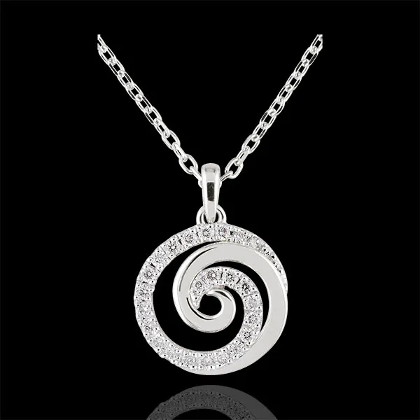 Colgante Espiral de Amor - oro blanco 18 quilates 