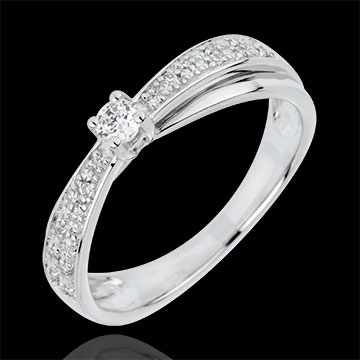 Anillo de Compromiso Destino - Diaphane - oro blanco 18 quilates y diamente 0,1 quilates
