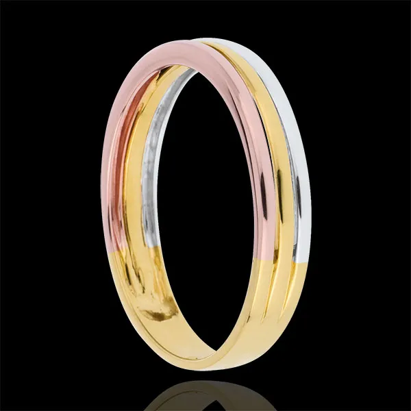 Alianza Triya tres oros - oro blanco, amarillo, rosa 9 quilates