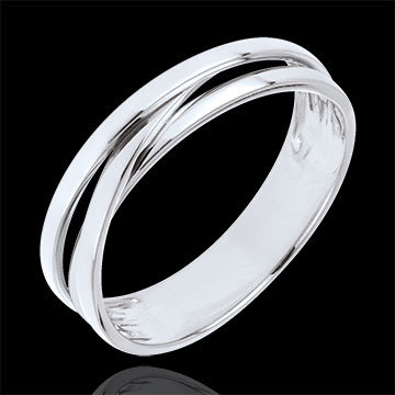 Fede Saturno Trilogia variazione - Oro bianco - 18 carati
