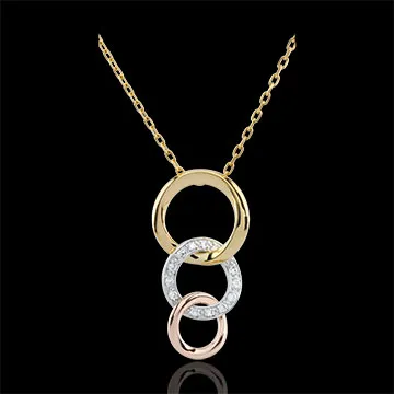 Collar Gala - tres oros - oro amarillo, blanco, rosa 18 quilates 
