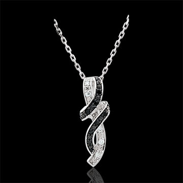 Collana Chiaroscuro - Incontro - Oro bianco - 18 carati - Diamanti bianchi e diamanti neri
