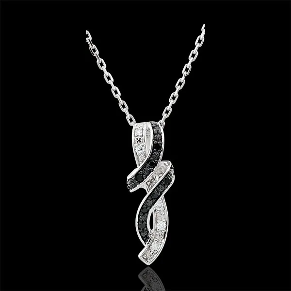 Collana Chiaroscuro - Incontro - Oro bianco - 9 carati - Diamante bianchi e diamanti neri