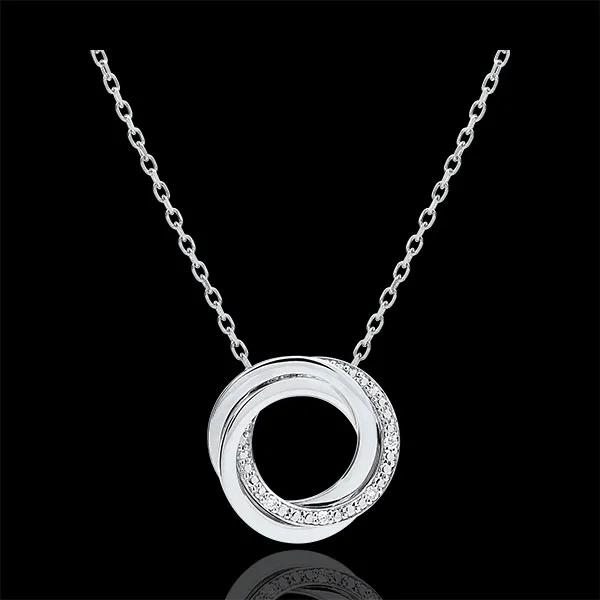 Collana Saturno - Oro bianco e Diamanti - 18 carati