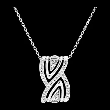 Collana Saturno - Splendore Infinito - oro bianco 9 carati e diamanti