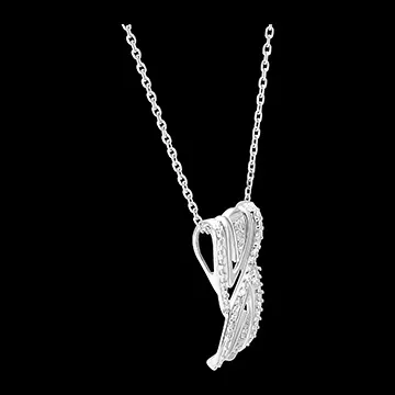 Collar Saturno - Brillo Infinito - oro blanco 9 quilates y diamantes