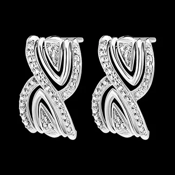Orecchini - Splendore Infinito - oro bianco 18 carati e diamanti