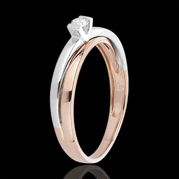 Anillo Solitario Resplandor - oro blanco y oro rosa 18 quilates
