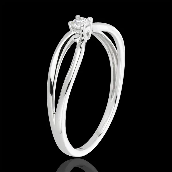 Anillo Solitario Ella - oro blanco 18 quilates y diamante