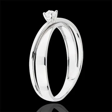 Anillo Solitario Oréade - oro blanco 18 quilates y diamantes