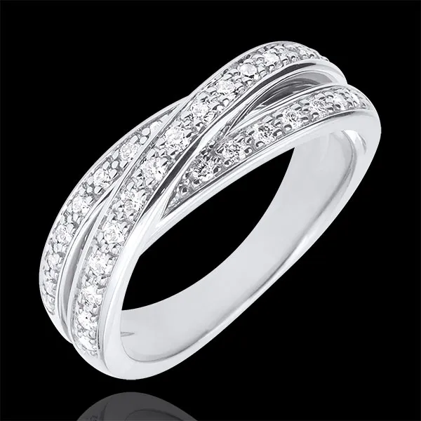 Ring Saturnus Diamant 18 karaat witgoud - 29 Diamanten