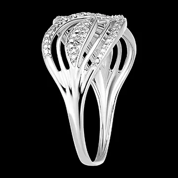 Ring Saturnus - Oneindige Schittering - 9 karaat witgoud en diamanten