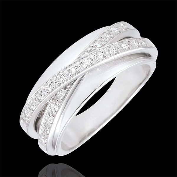 Ring Saturnus Spiegel - 18 karaat witgoud - 23 Diamanten