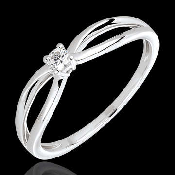 Ring Solitaire Ella - 18 karaat witgoud met diamant