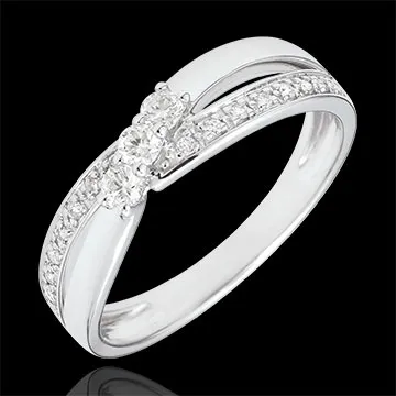 Verlovingsring Trilogie Diamant Liefdesnest - Aurea - 9 karaat witgoud - 0.18 karaat