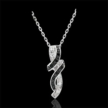 Halsketting Chiaroscuro - Rendez-vous - 9 karaat witgoud, zwarte Diamant