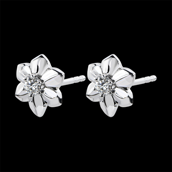 Orecchini Freschezza - Dalia - oro bianco 18 carati e diamante