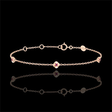 Bracciale Sboccio - Corona di Rose - rubini - oro rosa 9 carati