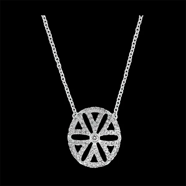 Halskette Schicksal - Arabesque Variation - 18 Karat Weißgold und Diamanten