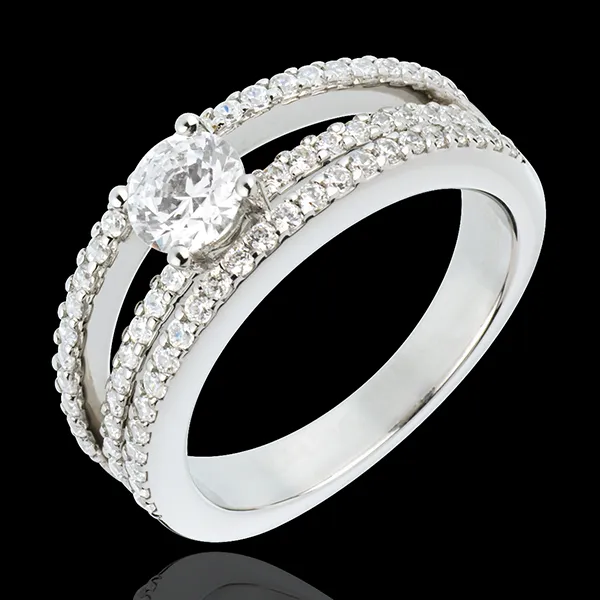 Verlobungsring Schicksal - Herzogin - zentraler Diamant 0.5 Karat - 67 Diamanten