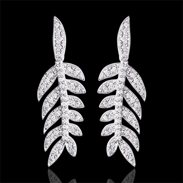 Ohrringe Lorbeeren des Ruhmes - 750er Weißgold und Diamanten