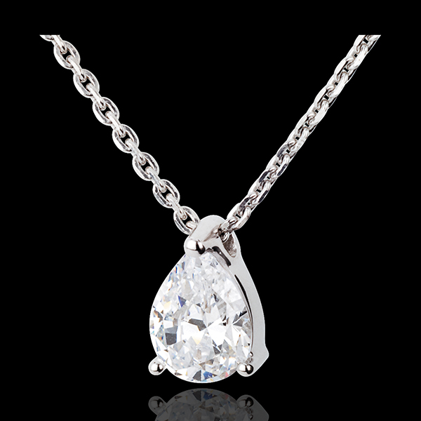 Collier Diamantträne in Weissgold - 1 Karat