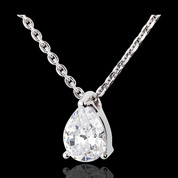 Collier Diamantträne in Weissgold - 1 Karat