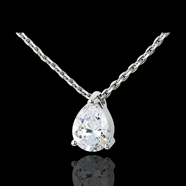 Collier Diamantträne in Weissgold - 1.2 Karat