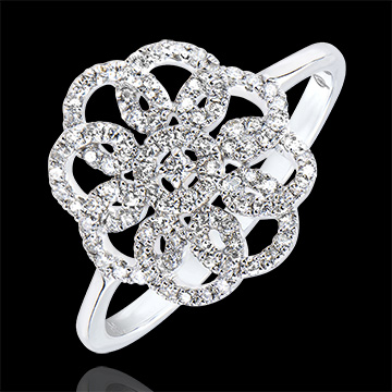 Ring Schicksal - Arabesk - 9 Karat Weißgold und Diamanten