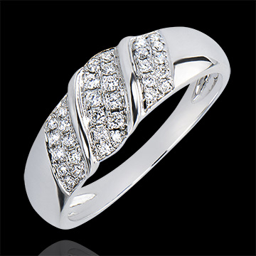 Ring Vielfalt - Band - 9 Karat Weißgold und Diamanten