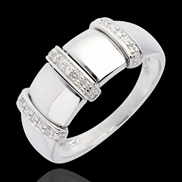 Ring Triade in Weissgold - 9 Diamanten