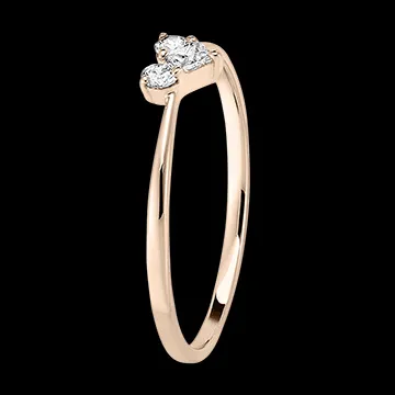 Inel Secret Prețios - Mini Lovely - aur roz de 18 carate și diamante 