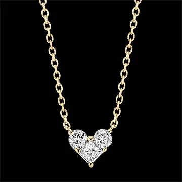 Colier Secret Prețios - Mini Lovely - aur galben de 18 carate și diamante