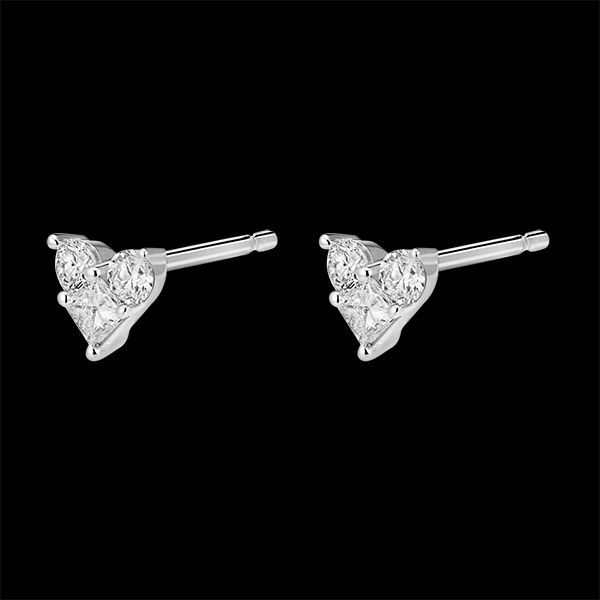 Cercei cu șurub Secret Prețios - Lovely - aur alb de 18 carate și diamante