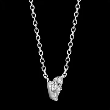 Colier Secret Prețios - Mini Lovely - aur alb de 18 carate și diamante 