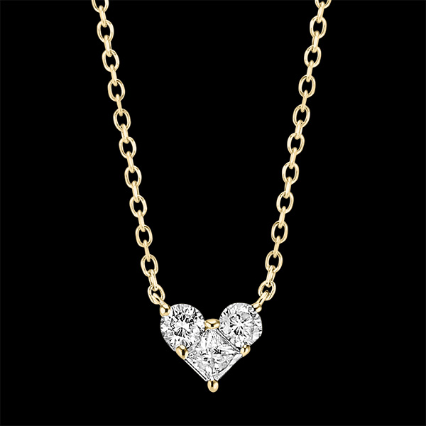 Colier Secret Prețios - Mini Lovely - aur galben de 18 carate și diamante 